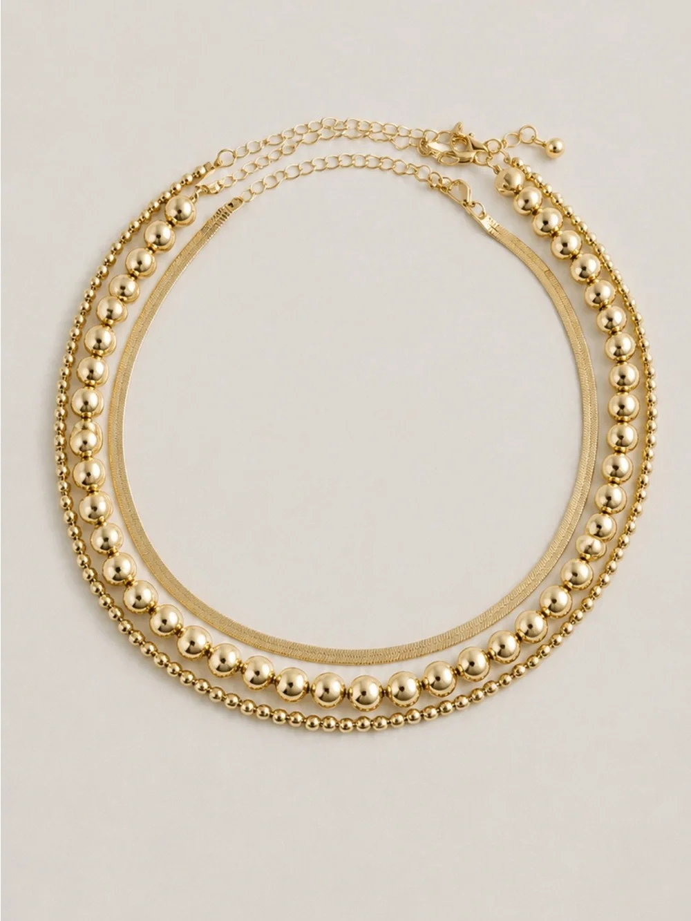 New! Gold Beaded Necklace Stack Set NWOT